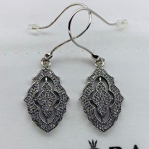 COPY - New Pandora Sparkling Lace CZ DROP EARRINGS